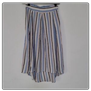 Max Studio High Low Skirt with Blue and White Stripes